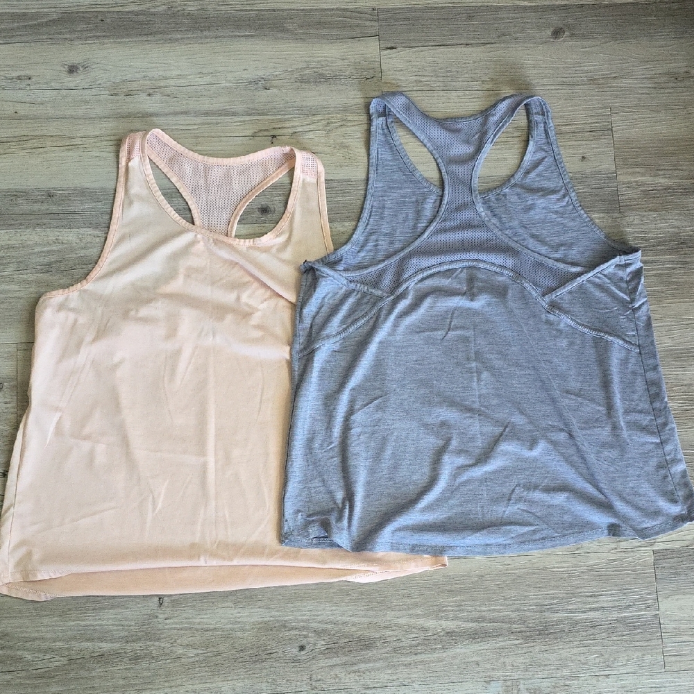 Avia Peach and Gray Women's Tank Tops